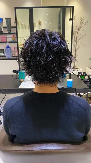 ショート パーマ メンズ 野老 海音のヘアスタイル