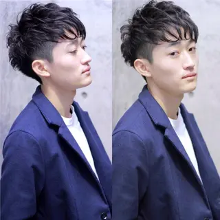 ショート パーマ メンズ 及川 光のヘアスタイル