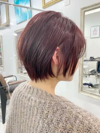 ショート カラー 🩵縮毛矯正 髪質 改善 美髪🩵のヘアスタイル
