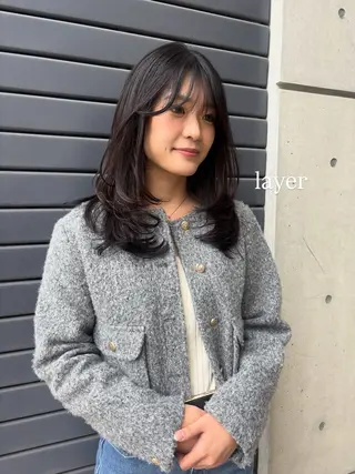 セミロング YUI/アイブロウ/ 透明感カラー✨のヘアスタイル