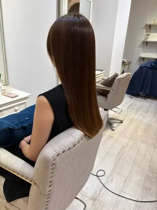 ロング 髪質改善、パーマ 山崎純生のヘアスタイル