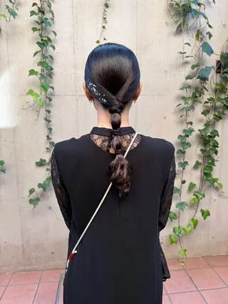 セミロング ヘアアレンジ 🎗️【ヘアセット 美眉】吉川玲🎗️のヘアスタイル