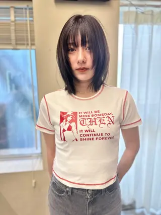 ミディアム カラー opus 店長大和 レイヤー/赤み消しのヘアスタイル