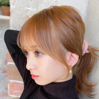 ミディアム カラー 顔まわりカット🌟 くびれヘア/寺門遥輝のヘアスタイル