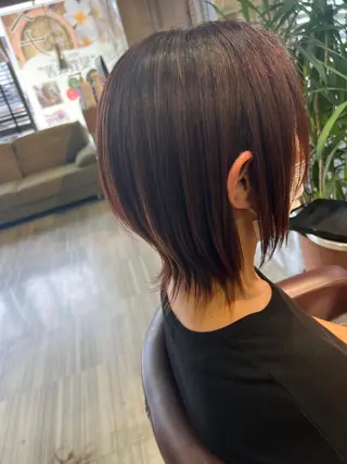 ミディアム 【南草津】髪質改善 ヘナカラー＆縮毛矯正のヘアスタイル
