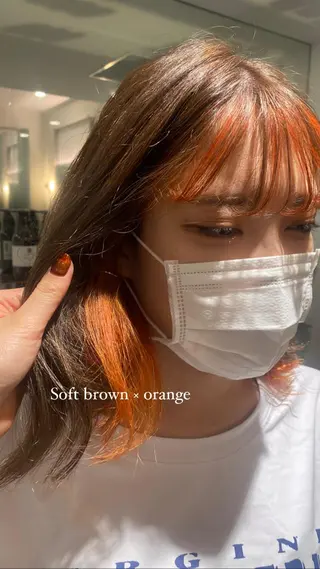ミディアム ミオ💎ショート 透ける暗髪のヘアスタイル