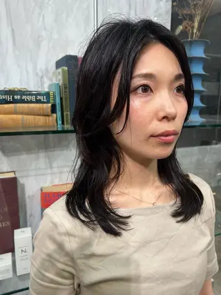 セミロング パーマ 松井美樹/似合わせ ガーリー・韓国のヘアスタイル