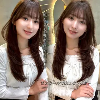 ロング Reve by lond所属・韓国レイヤー／艶髪 ／縮毛矯正／笑  璃のヘアスタイル