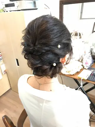 ミディアム ヘアアレンジ 早朝✨ヘアセット 着付け/清水玲歌のヘアスタイル