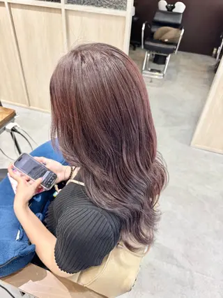 ロング カラー ブリーチなしwカラー /艶カラー/oukaのヘアスタイル