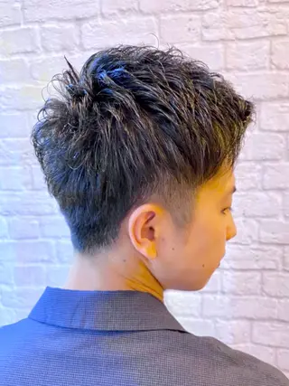 ショート パーマ ヘアアレンジ メンズ キッズ メンズカット/パーマ 山崎航平💈のヘアスタイル