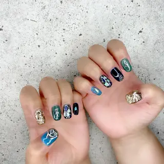 ミディアム カラー パーマ ヘアアレンジ メンズ キッズ ネイル マツエク・マツパ Salon Ｋのネイルデザイン