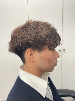 ミディアム パーマ メンズパーマ/新潟/ 万代／田崎亮🌟のヘアスタイル