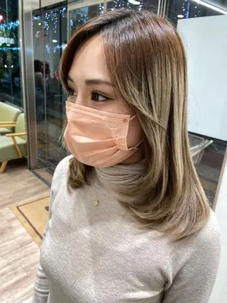 セミロング レイヤー／大宮／韓国 🤍AYA🤍のヘアスタイル