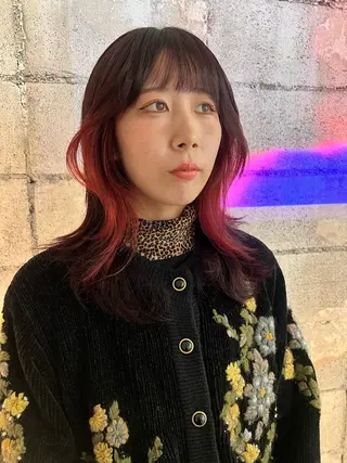 ミディアム カラー 圧倒的デザイン力 店長🎨RENAのヘアスタイル
