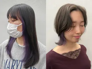 ミディアム カラー 似合わせレイヤー/ パーマヘア/高倉のヘアスタイル