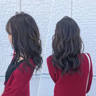 セミロング カラー 藤井 健のヘアスタイル