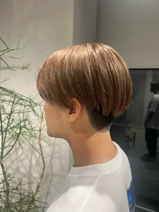 ショート カラー メンズ ピンク/ベージュ /似合わせ/田島百華のヘアスタイル