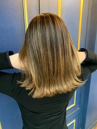 ミディアム カラー ヘアアレンジ 💛髪質改善/透明感 カラー🧡reikaのヘアスタイル