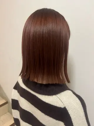 セミロング カラー 須藤　優真 切りっぱなしボブのヘアスタイル