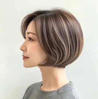 ショート カラー 白髪率別白髪ぼかし /なおき/表参道のヘアスタイル