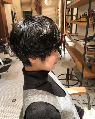 ショート パーマ すみとも るなのヘアスタイル