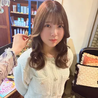 セミロング カラー ヘアアレンジ ブリーチ/エクステ はしもと そな🫧のヘアスタイル