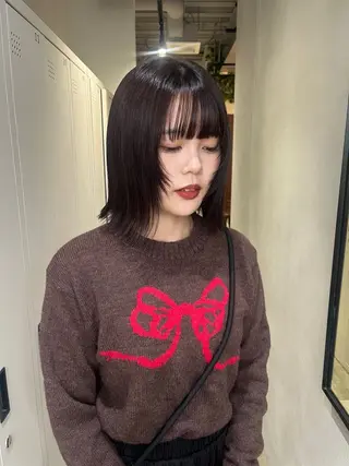 ミディアム saki‪🌱‬♡ /ボブ/透明感カラーのヘアスタイル