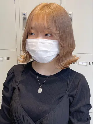 ミディアム カラー パーマ ヘアアレンジ メンズ キッズ ネイル マツエク・マツパ アイブロウ 🎀韓国レイヤー YURINA🎀のヘアスタイル