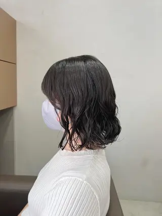 ミディアム パーマ ボブパーマコテ巻き風 パーマNo1深江秀平のヘアスタイル