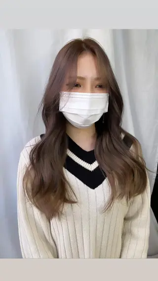 ロング カラー ヘアアレンジ 髙塚碧🇰🇷 韓国ヘア🎗️のヘアスタイル