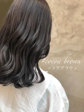 ミディアム カラー 縮毛矯正　野口 恵のヘアスタイル