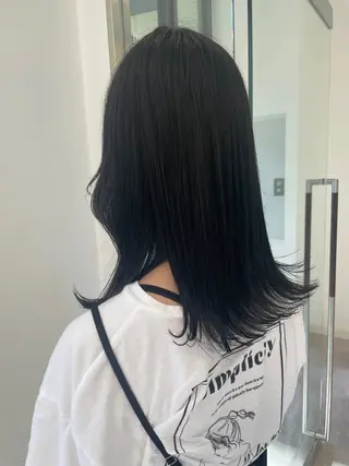 ミディアム カラー 髪質改善/透明感カラ ー/縮毛/ meiのヘアスタイル