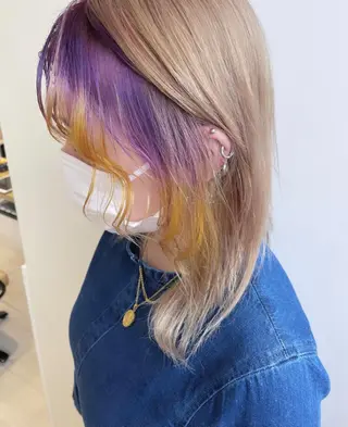 セミロング カラー 新宿駅近♡個室 ♡関口三都季🌜のヘアスタイル