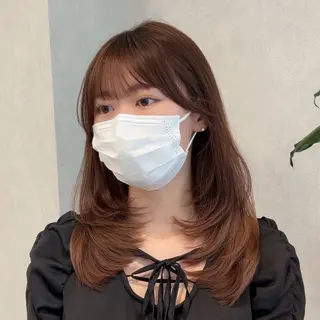 ミディアム 結べるレイヤーカット /カラー/あさかのヘアスタイル