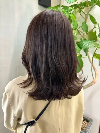 ミディアム 透明感カラー/ 顔周りcut♡シホのヘアスタイル