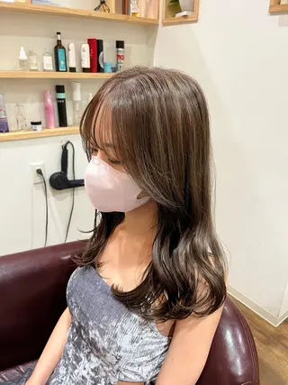 セミロング カラー 髪質改善特化 長澤友哉のヘアスタイル