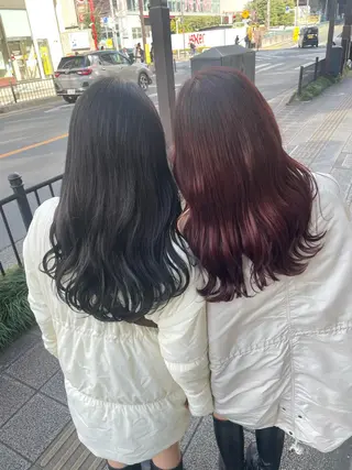 セミロング カラー 【完全個室】髪質改善 暖色カラー/山崎唯奈のヘアスタイル