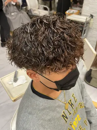 ショート パーマ メンズ 🌻メンズカット 落合諒🌻のヘアスタイル