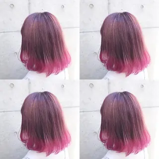 ミディアム カラー ヘアアレンジ TAKUMAブリーチ /切りっぱなし🪽のヘアスタイル