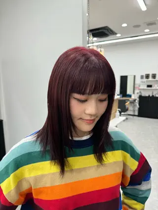 セミロング カラー 𝘀𝗮𝗲 ⑅*/ 艶髪/ショートボブのヘアスタイル