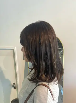 ミディアム カラー 鳥本かりん ／メンズモデル募集のヘアスタイル