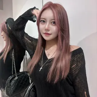 ロング カラー 韓国ヘア💖Wカラー 💖透明感カラー💖のヘアスタイル