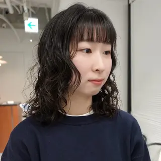 ミディアム パーマ ヘアアレンジ 🌐サトウ リョウ🌐のヘアスタイル