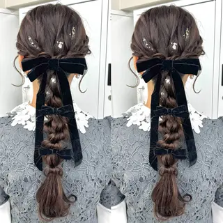 ロング ヘアアレンジ ヘアメ🎀推しカラー 🥣横浜/しほ🧸のヘアスタイル