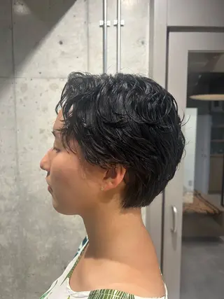 ショート パーマ 🤡暖色レイヤー 🤡みさきのヘアスタイル