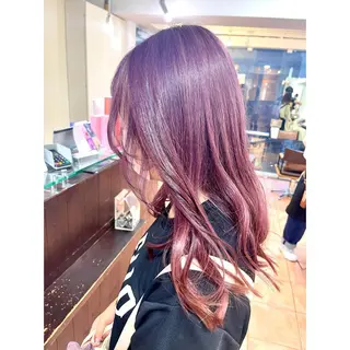 セミロング カラー ヘアアレンジ 🦋エクステ/透明感 カラー🦋宮川莉央のヘアスタイル