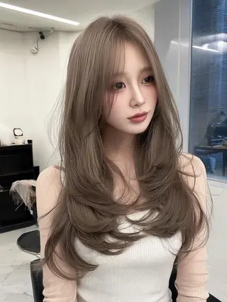 セミロング 福園 弘郁のヘアスタイル