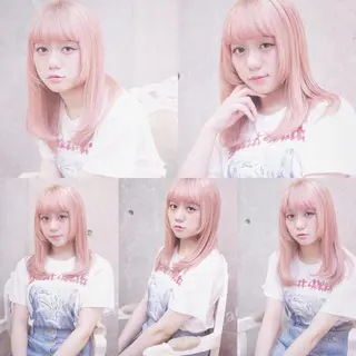 セミロング カラー 及川 光のヘアスタイル