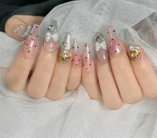 ロング パーマ 波 なみのネイルデザイン